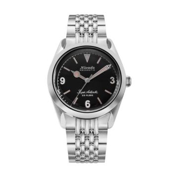 Nivada Grenchen Super Antarctic 3.6.9. Black / Stainless Steel / Beads of Rice