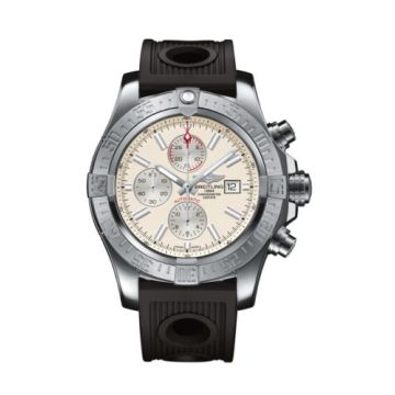 Breitling Super Avenger II Stainless Steel / Stratus Silver / Rubber