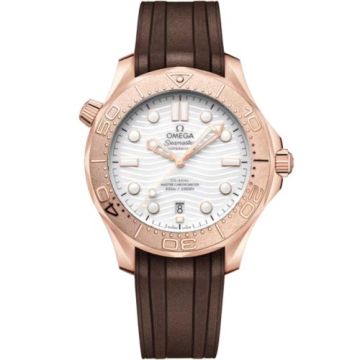 Omega Seamaster Diver 300M Master Co-Axial 42 Sedna Gold / White / Rubber