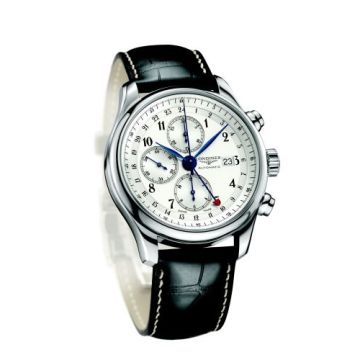 Longines Master Collection 44 Chronograph Stainless Steel / Silver-Arabic / Alligator / 100th anniversary of the Republic of Portugal