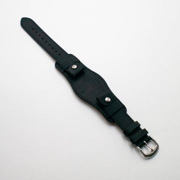 Crazy Horse Coal Black Bund Watch Strap - 20mm