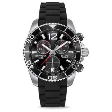 Certina DS Action Chronograph Quartz Stainless Steel / Black / Rubber