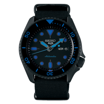 Seiko 5 Sports Street Style Hard Coating / Black - Blue / NATO