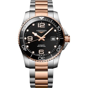 Longines HydroConquest 41 Automatic Stainless Steel - Rose Gold / Black / Bracelet