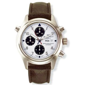 IWC Schaffhausen Pilot's Watch Doppelchronograph Stainless Steel / White / Japan / Strap