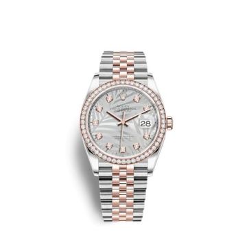 Rolex Datejust 36 Stainless Steel / Everose / Diamond / Silver - Palm - Diamond / Jubilee