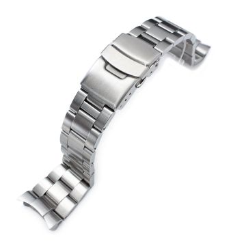 Super-O Boyer Watch Band for Seiko SKX007 SKX009 SKX011, Stainless Steel - Brushed, 18mm Diver Clasp - 10mm