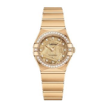 Omega Constellation Manhattan 28 Quartz Yellow Gold - Diamond / Moonshine Meteorite