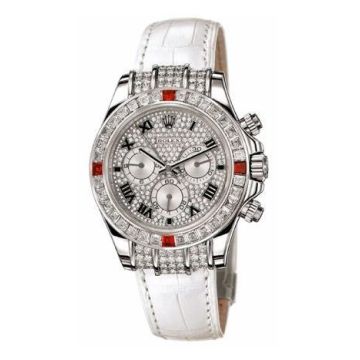 Rolex Daytona White Gold Diamond Ruby Strap