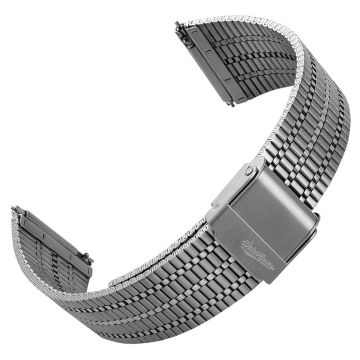 WatchGecko Classic Retro Stainless Steel Watch Strap - Brushed And Polished - 22mm