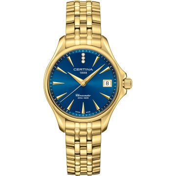 Certina DS Action Diamonds 33.8  Yellow Gold / Blue