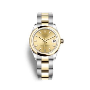 Rolex Datejust 31 Stainless Steel / Yellow Gold / Domed / Champagne / Oyster