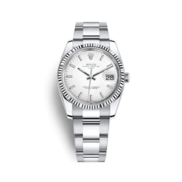 Rolex Oyster Perpetual Date 34 Stainless Steel Fluted / Oyster / White