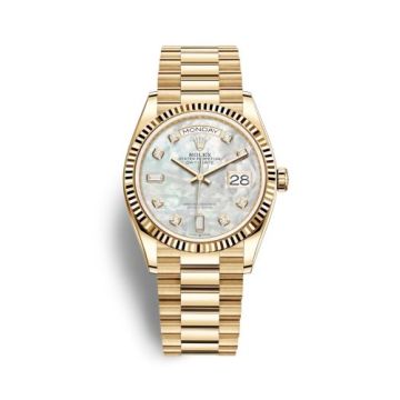 Rolex Day-Date 36 Yellow Gold / Fluted / MOP-Diamond / President