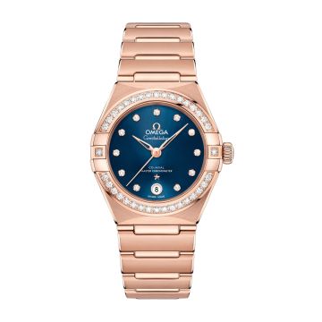 Omega Constellation Manhattan 29 Co-Axial Master Chronometer Sedna Gold / Blue / Diamond
