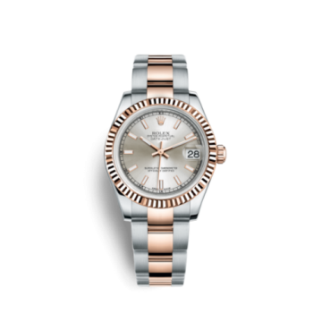 Rolex Datejust 31 Rolesor Everose Fluted / Oyster / Silver