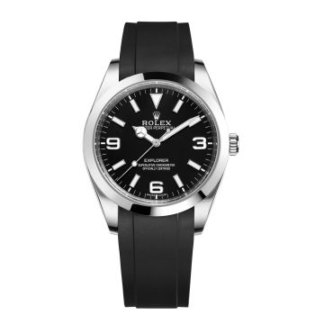 Curved End Rubber Strap for ROLEX EXPLORER 39mm Ref. 214270 (RX01) - 8mm