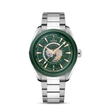 Omega Seamaster Aqua Terra 150M Master Chronometer 43 Worldtimer Stainless Steel - Ceramic / Green / Bracelet