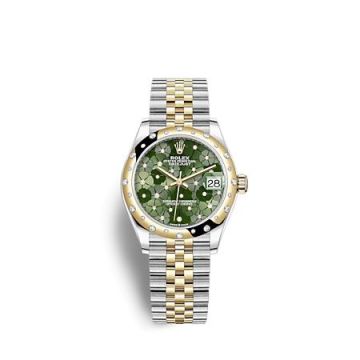 Rolex Datejust 31 Stainless Steel / Yellow Gold / Domed - Diamond / Olive - Floral / Jubilee