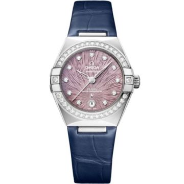 Omega Constellation Manhattan 29 Co-Axial Master Chronometer Stainless Steel - Diamond / Lilac Supernova / Alligator