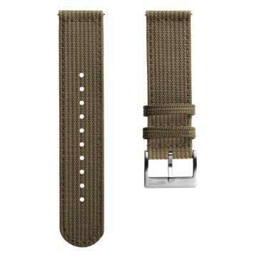RidgeFlex Two-Piece Military Nylon Watch Strap - Khaki - 22mm