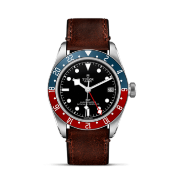 Tudor Black Bay GMT Stainless Steel / Black / Pepsi / Leather