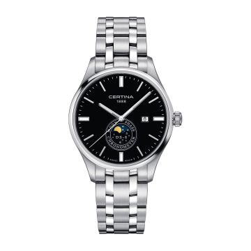 Certina DS-8 Moon Phase Stainless Steel / Black / Bracelet