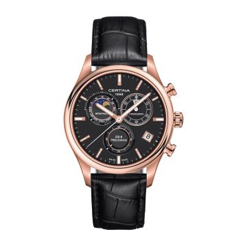 Certina DS-8 Chronograph Moon Phase PVD Rose / Black / Strap