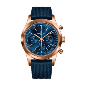 Breitling Transocean Chronograph Red Gold / Blue / Rubber Aero Classic