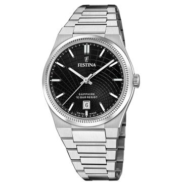 Festina Swiss Rivé Date 40mm Silvery / Black