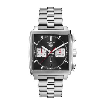 TAG Heuer Monaco Calibre Heuer 02 Stainless Steel / Black / Bracelet