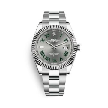 Rolex Datejust 41 Stainless Steel Fluted / Slate - Roman / Oyster