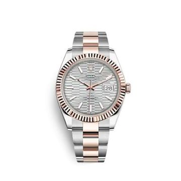 Rolex Datejust 41 Rolesor Everose - Fluted / Oyster / Silver - Fluted