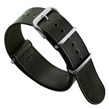 Cambridge Genuine Leather British Military Watch Strap - Vintage Green - 22mm