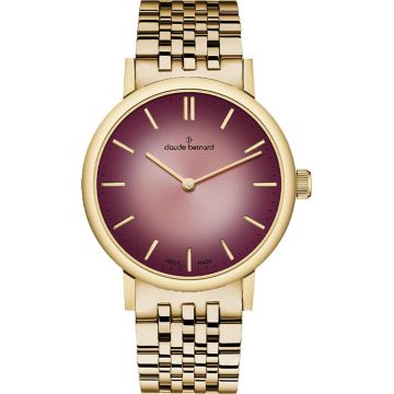 Claude Bernard Slim Line 32 Gold / Brugundy