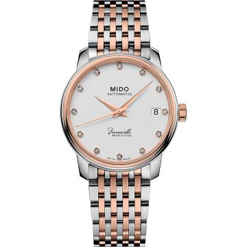 Mido Baroncelli Heritage Lady Stainless Steel - Rose Gold / White - Diamond / Bracelet