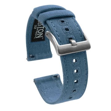 Nantucket Blue Canvas Watch Band - 22mm