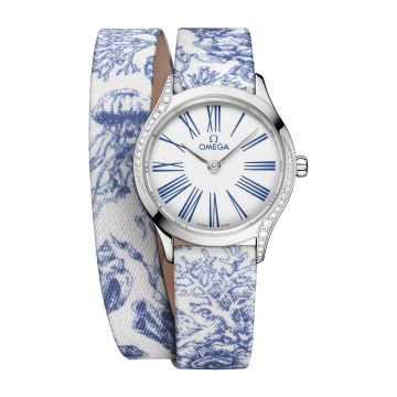 Omega Mini Trésor Quartz 26 Stainless Steel - Diamond / White - Blue / Toile de Jouy - Double Tour
