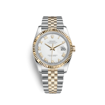 Rolex Datejust 36 Rolesor Yellow Fluted / Jubilee / White Roman