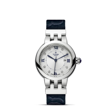 Tudor Clair de Rose 30 Stainless Steel / Silver-Diamond / Fabric