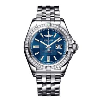 Breitling Galactic 41 Stainless Steel / Diamond / Metallica Blue / Bracelet