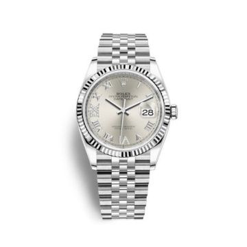Rolex Datejust 36 Stainless Steel / Fluted / Silver Roman-Diamonds / Jubilee