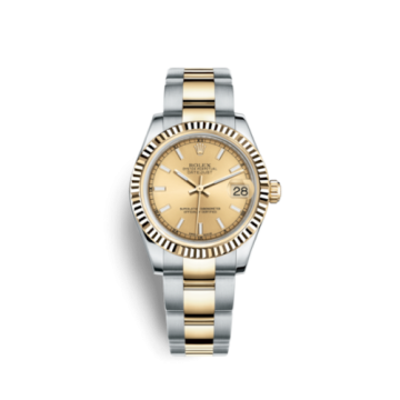 Rolex Datejust 31 Rolesor Yellow Fluted / Oyster / Champagne