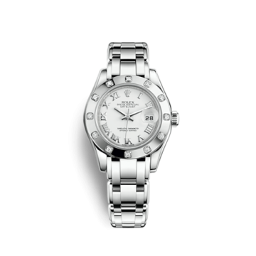 Rolex Datejust Pearlmaster 29 White Gold 12 Diamond White Roman
