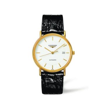 Longines Presence 38.5 Automatic PVD Gold / White / Strap