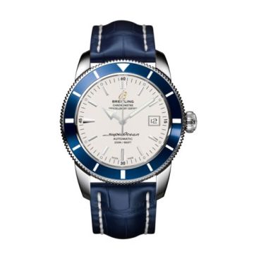 Breitling Superocean Heritage 42 Stainless Steel / Blue / Stratus Silver / Croco