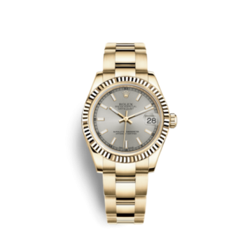 Rolex Datejust 31 Yellow Gold Fluted / Oyster / Silver