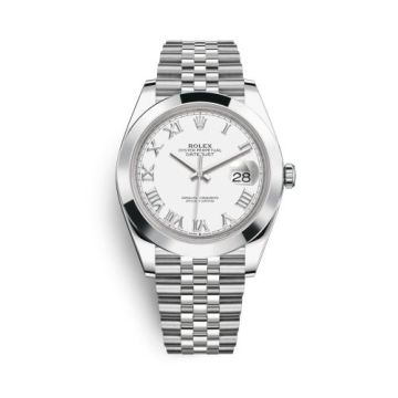 Rolex Datejust 41 Stainless Steel Smooth / Jubilee / White Roman