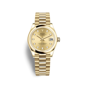 Rolex Datejust 31 Yellow Gold / Domed / Champagne - Diamond / President