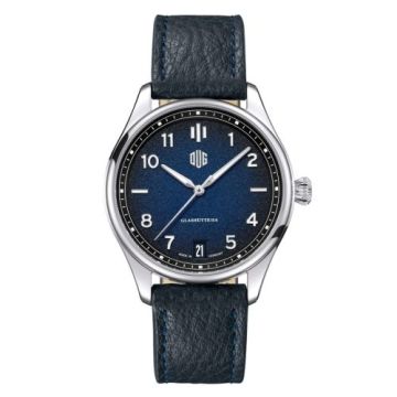 Deutsche Uhrenmanufaktur Glashütte Purist Typ 2 Datum Stainless Steel / Blue